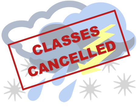 Classes Cancelled weather